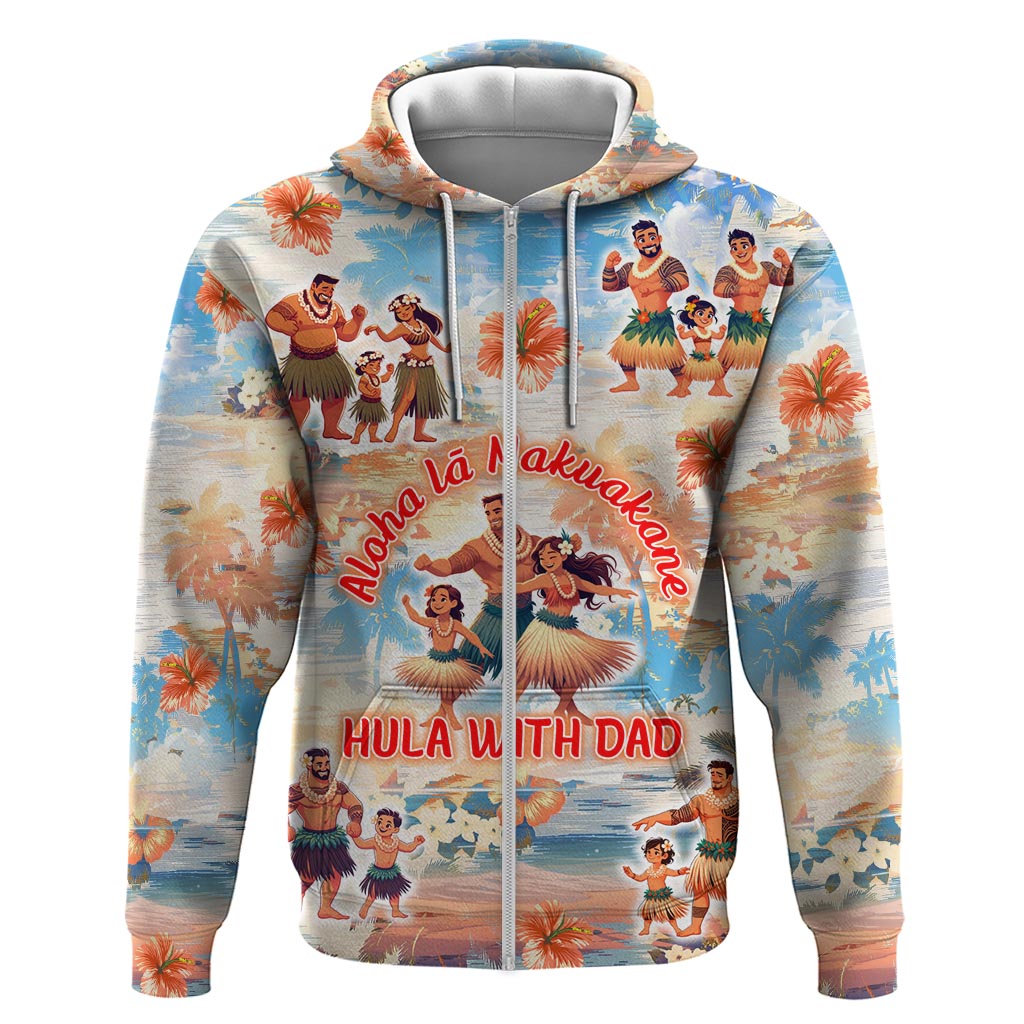 Hawaii Father's Day Zip Hoodie Hula With Dad DT02 Zip Hoodie Art - Polynesian Pride
