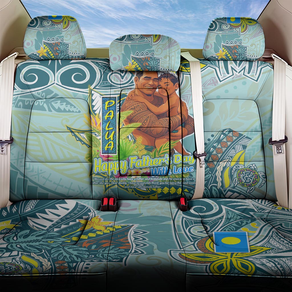 Palau Father's Day Polynesia Back Car Seat Cover Dad and Son DT02 One Size Blue - Polynesian Pride
