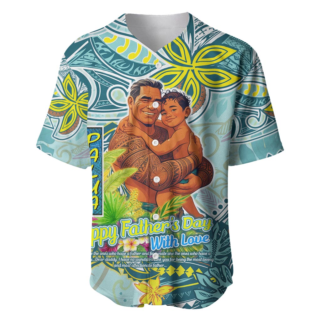 Palau Father's Day Polynesia Baseball Jersey Dad and Son DT02 Blue - Polynesian Pride