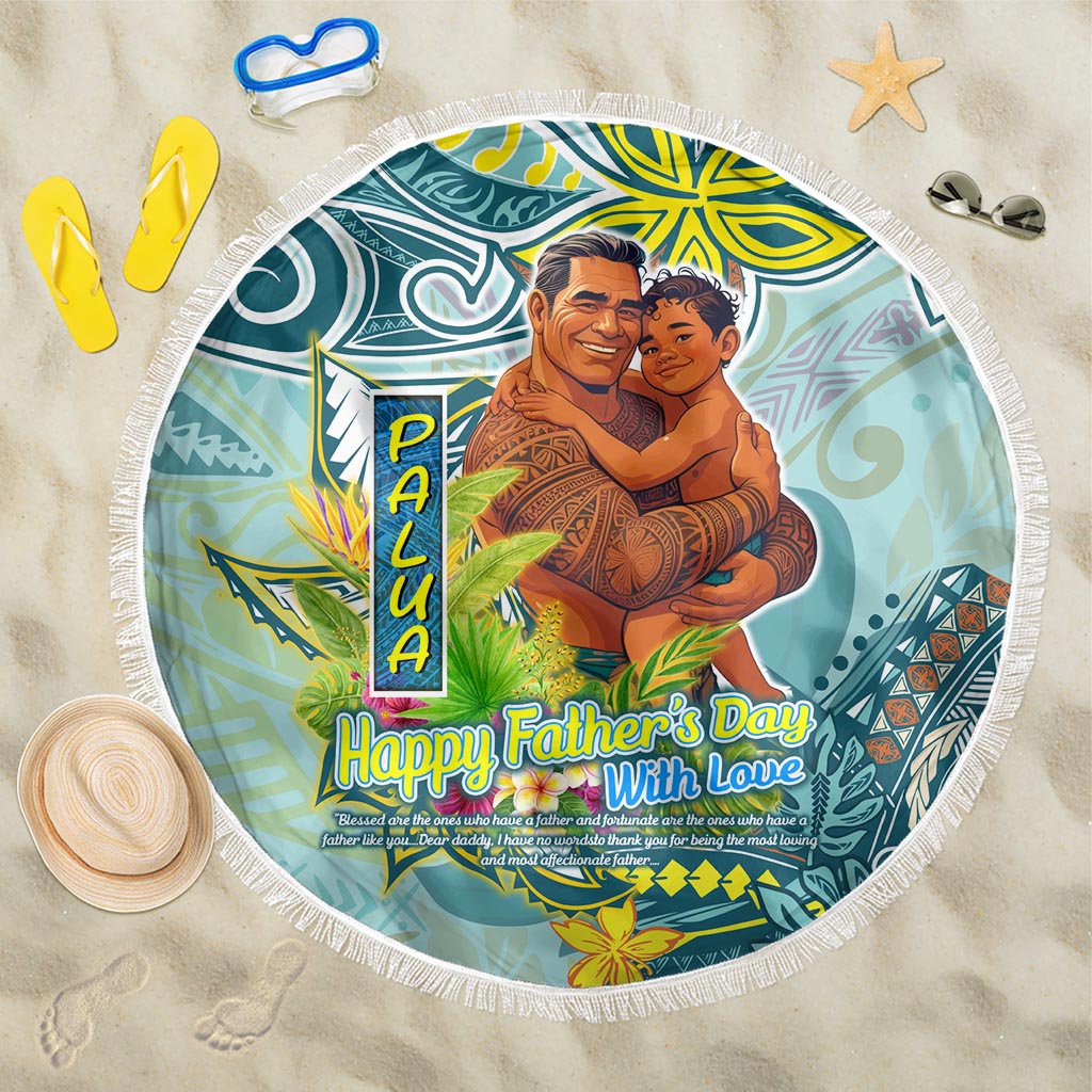 Palau Father's Day Polynesia Beach Blanket Dad and Son DT02 One Size 150cm Blue - Polynesian Pride