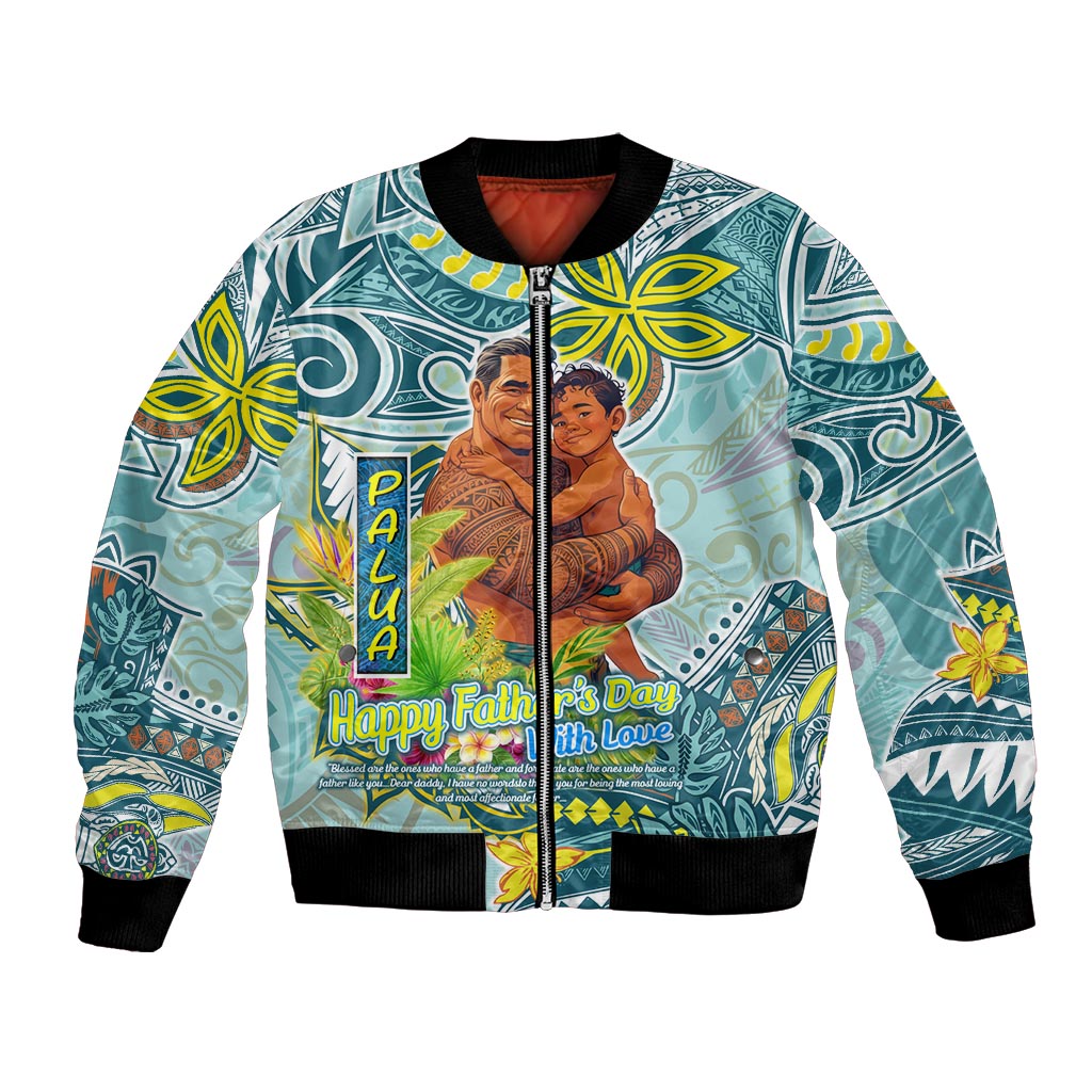 Palau Father's Day Polynesia Bomber Jacket Dad and Son DT02 Unisex Blue - Polynesian Pride