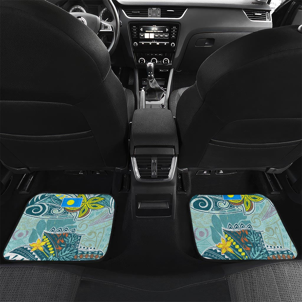 Palau Father's Day Polynesia Car Mats Dad and Son DT02 Set 2pcs - Back Blue - Polynesian Pride