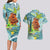 Palau Father's Day Polynesia Couples Matching Long Sleeve Bodycon Dress and Hawaiian Shirt Dad and Son