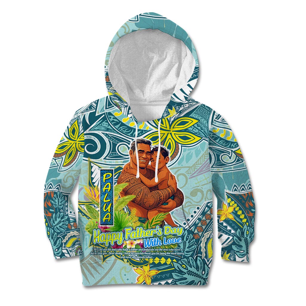 Palau Father's Day Polynesia Kid Hoodie Dad and Son DT02 Hoodie Blue - Polynesian Pride