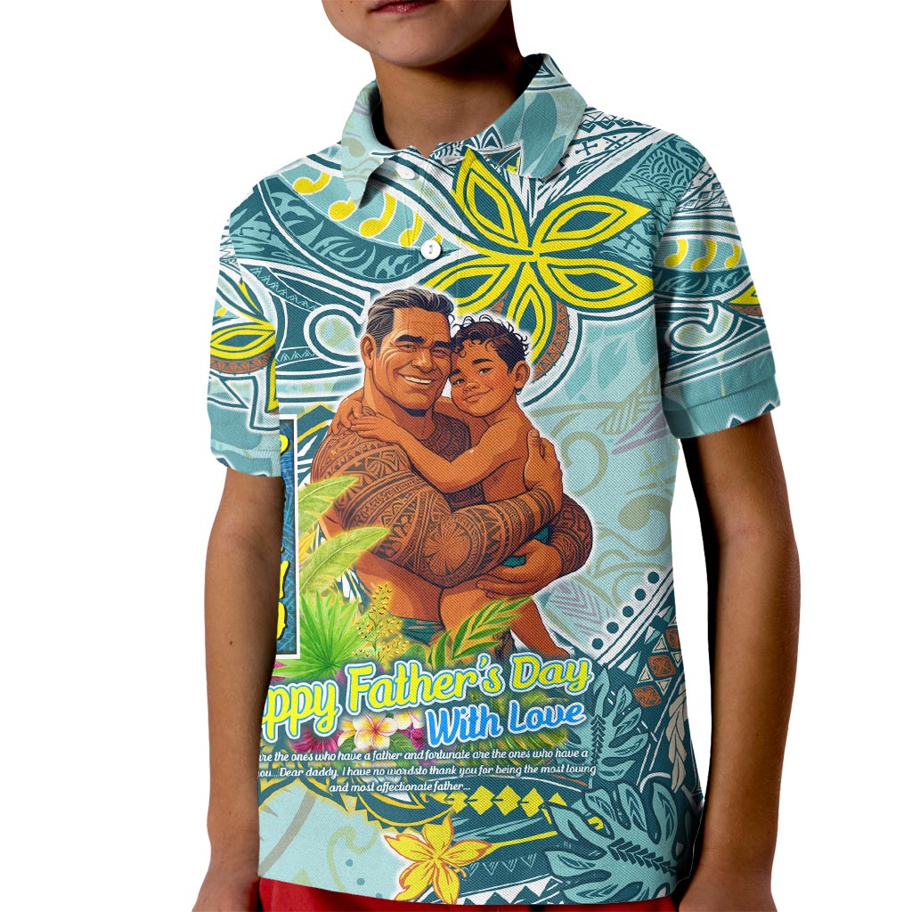 Palau Father's Day Polynesia Kid Polo Shirt Dad and Son