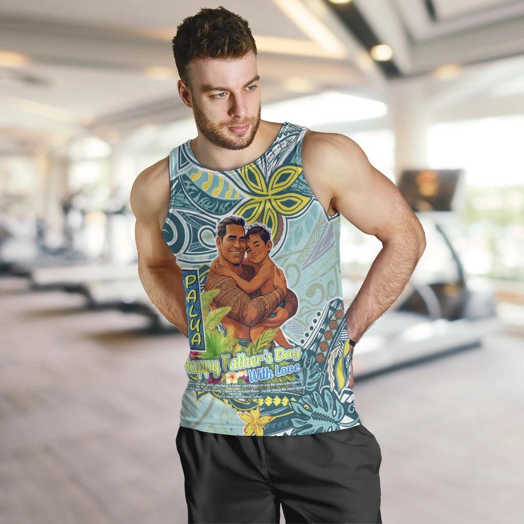Palau Father's Day Polynesia Men Tank Top Dad and Son DT02 Blue - Polynesian Pride