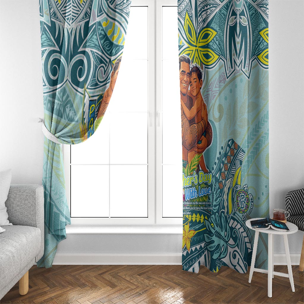 Palau Father's Day Polynesia Window Curtain Dad and Son DT02 - Polynesian Pride