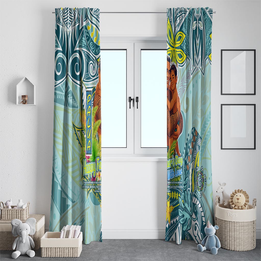 Palau Father's Day Polynesia Window Curtain Dad and Son DT02 - Polynesian Pride