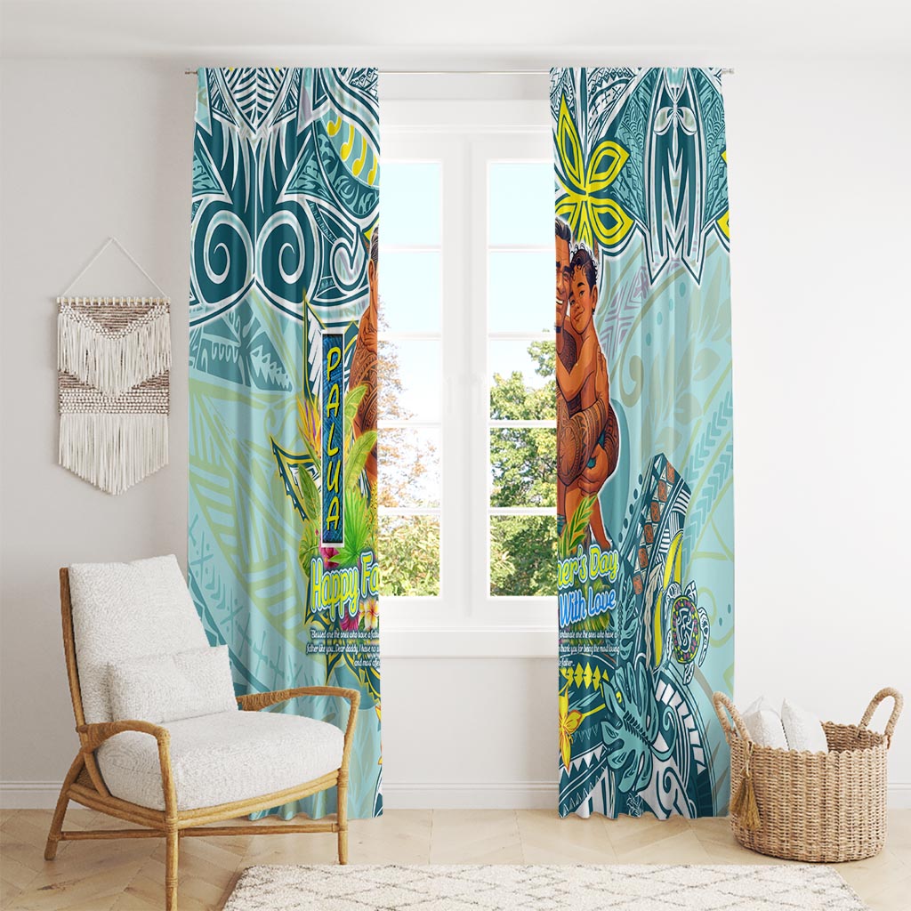 Palau Father's Day Polynesia Window Curtain Dad and Son DT02 - Polynesian Pride