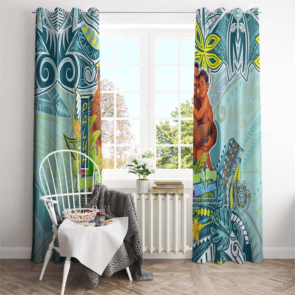Palau Father's Day Polynesia Window Curtain Dad and Son DT02 - Polynesian Pride