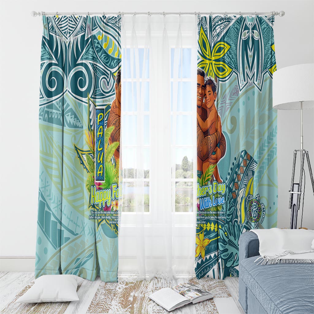 Palau Father's Day Polynesia Window Curtain Dad and Son DT02 - Polynesian Pride