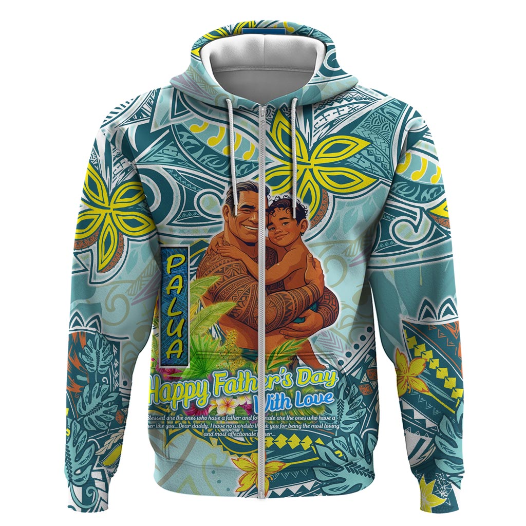 Palau Father's Day Polynesia Zip Hoodie Dad and Son DT02 Zip Hoodie Blue - Polynesian Pride