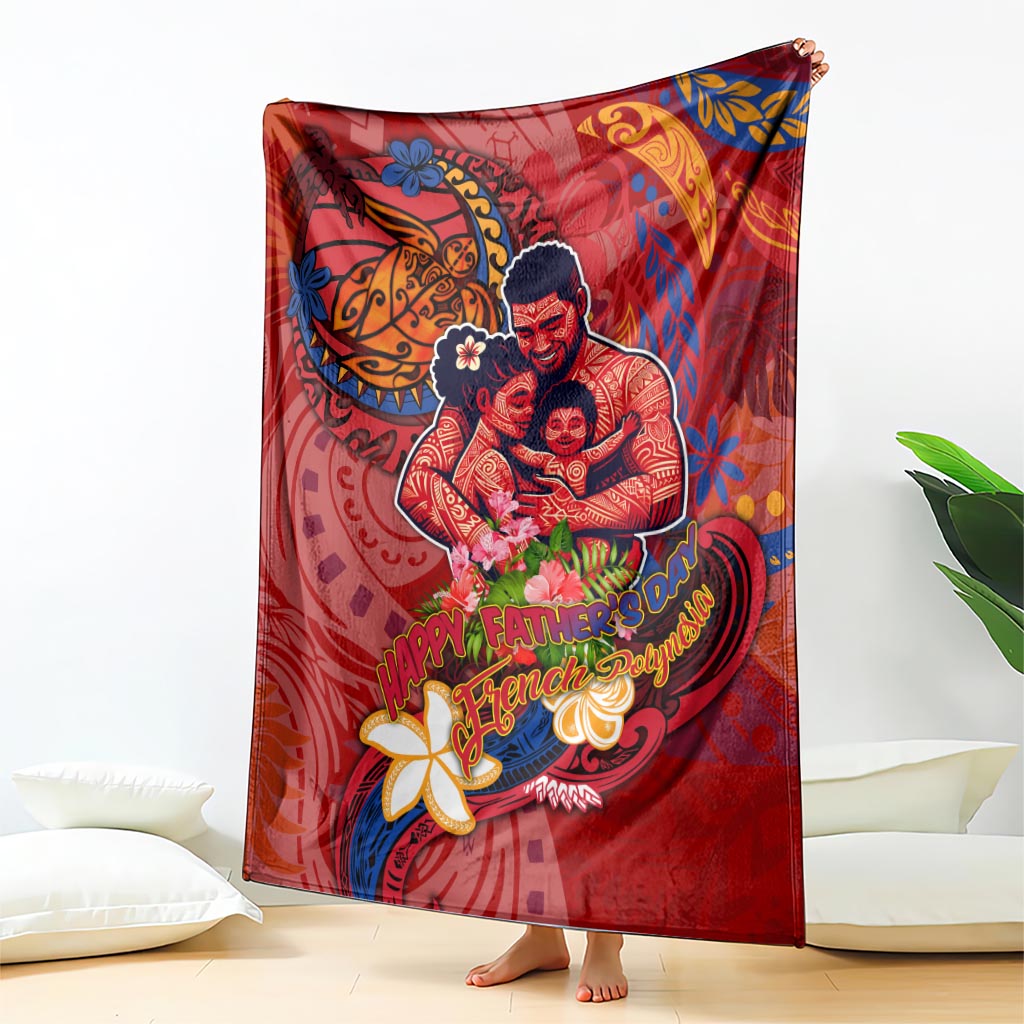 Happy Father's Day French Polynesia Blanket Family Turtle Hibiscus DT02 - Polynesian Pride