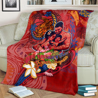 Happy Father's Day French Polynesia Blanket Family Turtle Hibiscus DT02 - Polynesian Pride