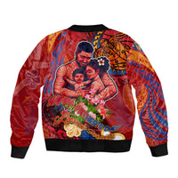 Happy Father's Day French Polynesia Bomber Jacket Family Turtle Hibiscus DT02 - Polynesian Pride