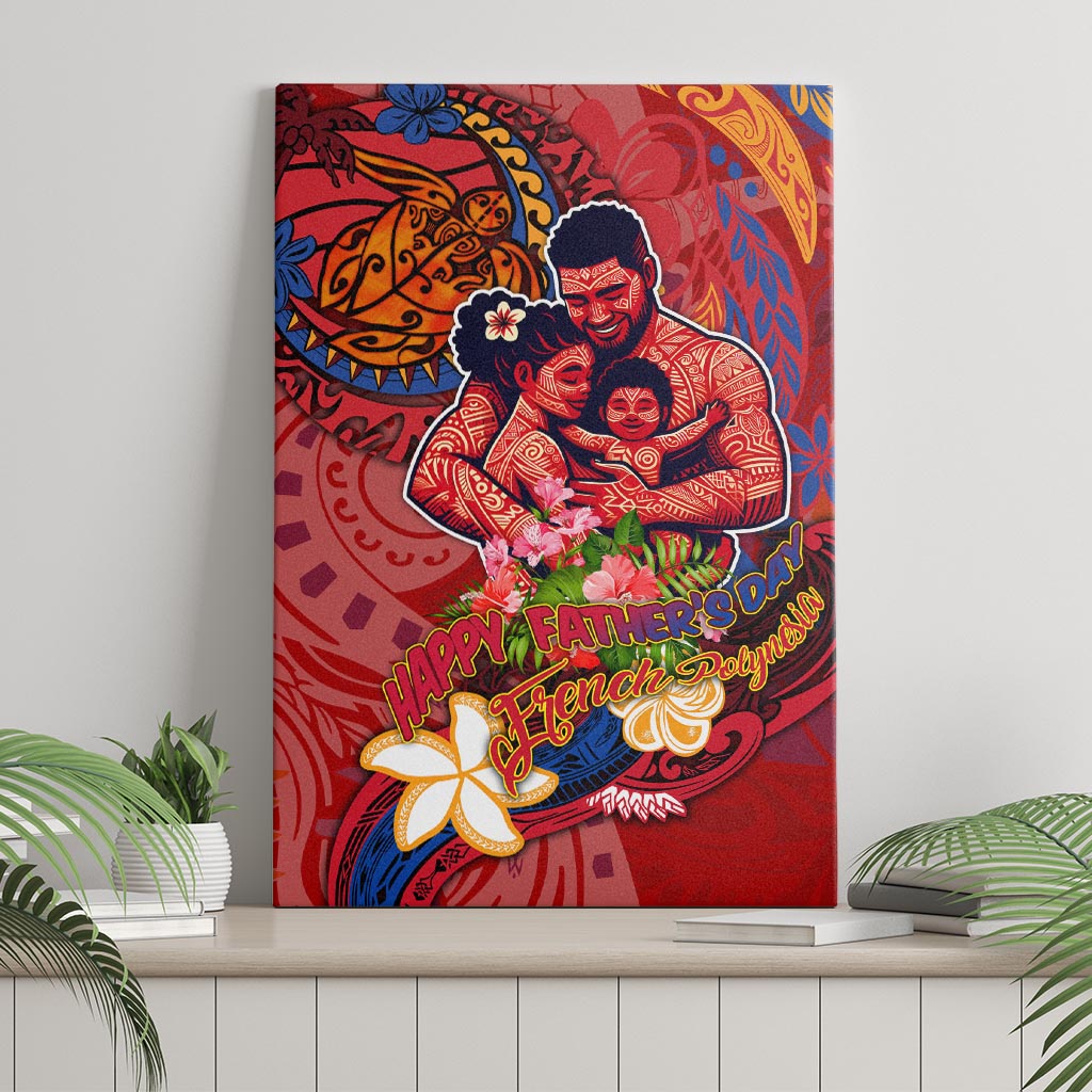 Happy Father's Day French Polynesia Canvas Wall Art Family Turtle Hibiscus DT02 - Polynesian Pride