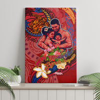 Happy Father's Day French Polynesia Canvas Wall Art Family Turtle Hibiscus DT02 - Polynesian Pride
