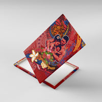 Happy Father's Day French Polynesia Canvas Wall Art Family Turtle Hibiscus DT02 With Frame Red - Polynesian Pride