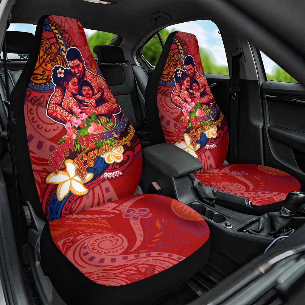 Happy Father's Day French Polynesia Car Seat Cover Family Turtle Hibiscus DT02 One Size Red - Polynesian Pride