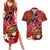 Happy Father's Day French Polynesia Couples Matching Summer Maxi Dress and Hawaiian Shirt Family Turtle Hibiscus