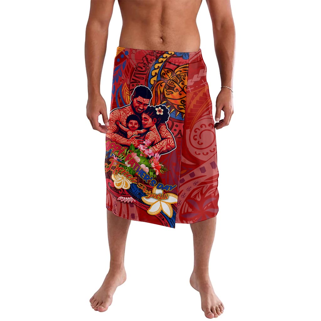 Happy Father's Day French Polynesia Lavalava Family Turtle Hibiscus DT02 Red - Polynesian Pride