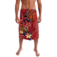 Happy Father's Day French Polynesia Lavalava Family Turtle Hibiscus DT02 Red - Polynesian Pride