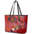 Happy Father's Day French Polynesia Leather Tote Bag Family Turtle Hibiscus