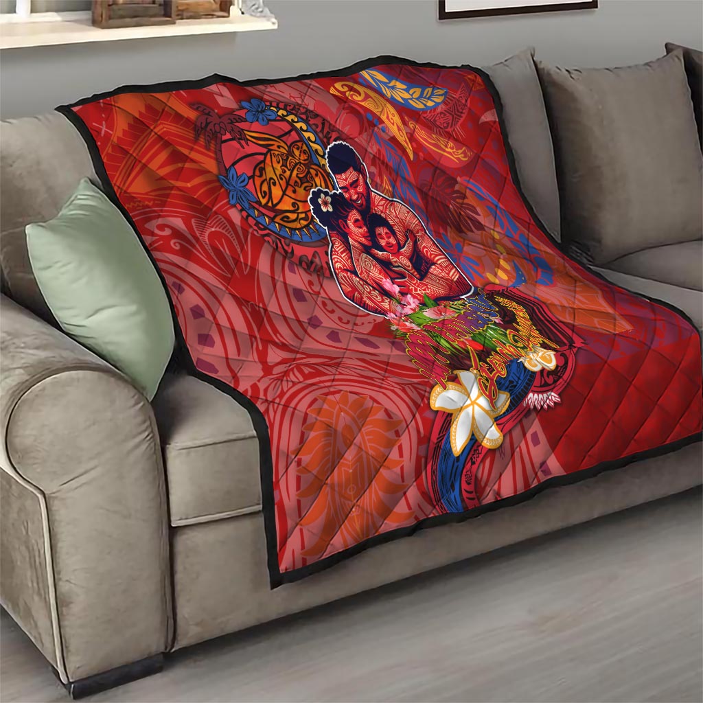 Happy Father's Day French Polynesia Quilt Family Turtle Hibiscus DT02 - Polynesian Pride