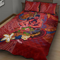 Happy Father's Day French Polynesia Quilt Bed Set Family Turtle Hibiscus DT02 - Polynesian Pride