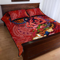 Happy Father's Day French Polynesia Quilt Bed Set Family Turtle Hibiscus DT02 - Polynesian Pride