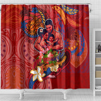 Happy Father's Day French Polynesia Shower Curtain Family Turtle Hibiscus DT02 - Polynesian Pride
