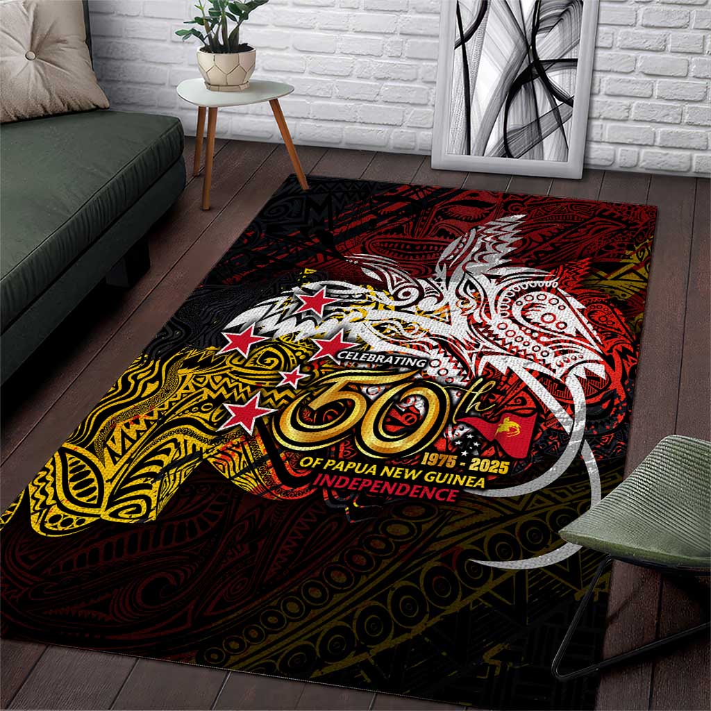 PNG 1975 - 2025 Area Rug Papua New Guinea 50th Independence Anniversary DT02 Art - Polynesian Pride