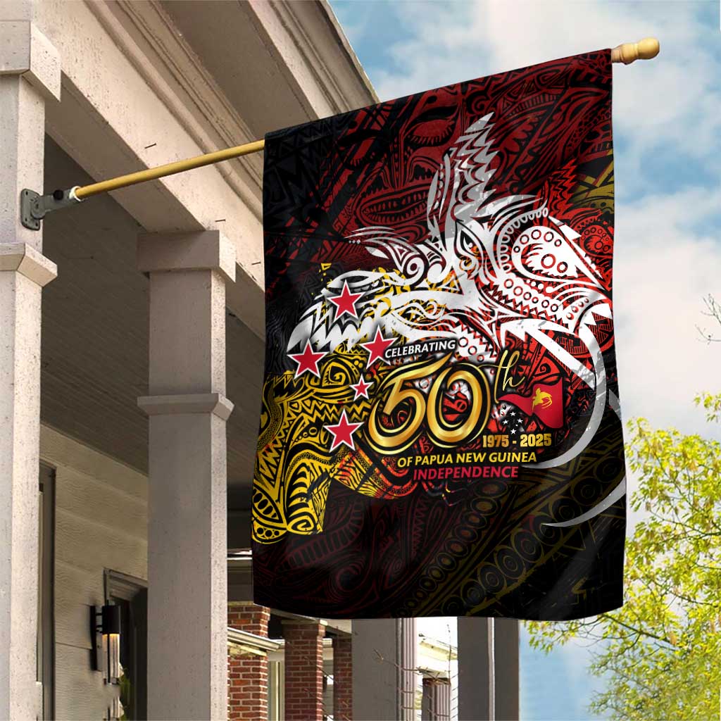 PNG 1975 - 2025 Garden Flag Papua New Guinea 50th Independence Anniversary DT02 House Flag Art - Polynesian Pride