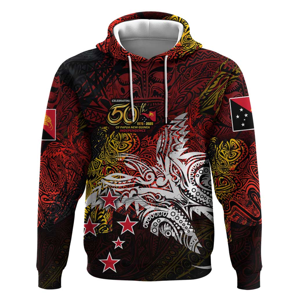 PNG 1975 - 2025 Hoodie Papua New Guinea 50th Independence Anniversary DT02 Pullover Hoodie Art - Polynesian Pride