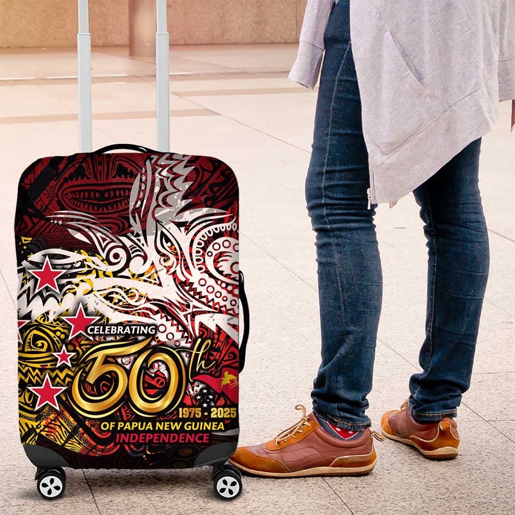PNG 1975 - 2025 Luggage Cover Papua New Guinea 50th Independence Anniversary DT02 Art - Polynesian Pride
