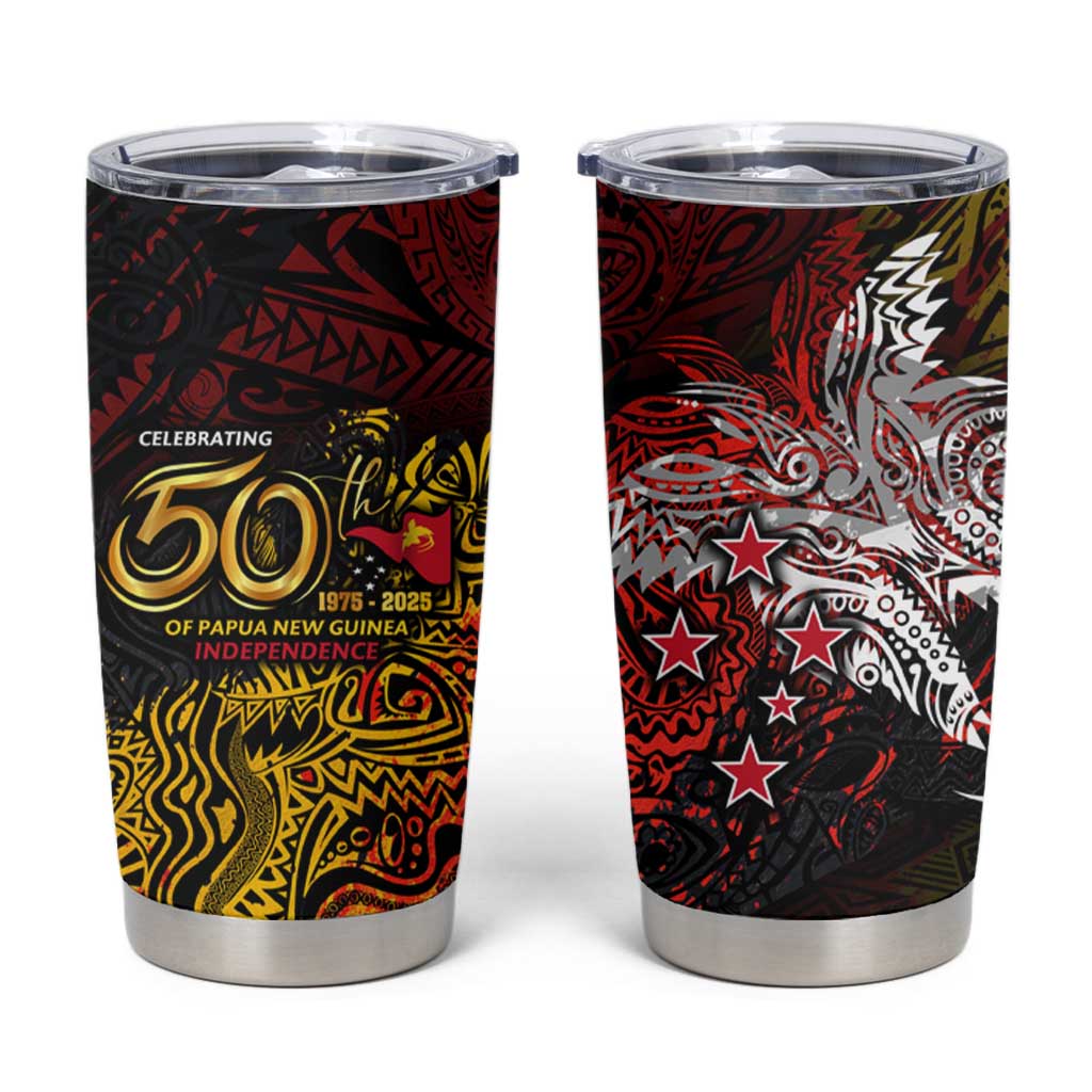 PNG 1975 - 2025 Tumbler Cup Papua New Guinea 50th Independence Anniversary DT02 Art - Polynesian Pride