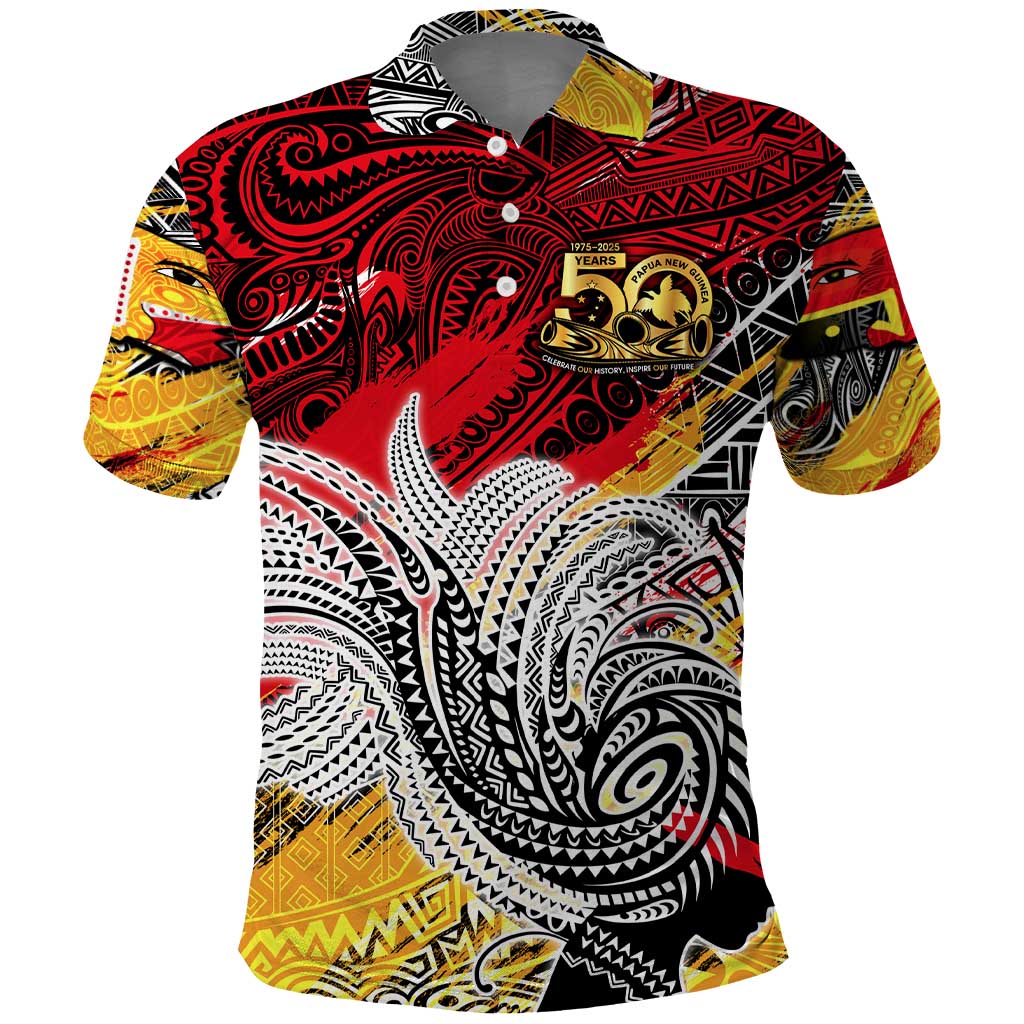 Papua New Guinea 50th Independence Day Polo Shirt Celebrate Our History, Inspire Our Future DT02 Art - Polynesian Pride
