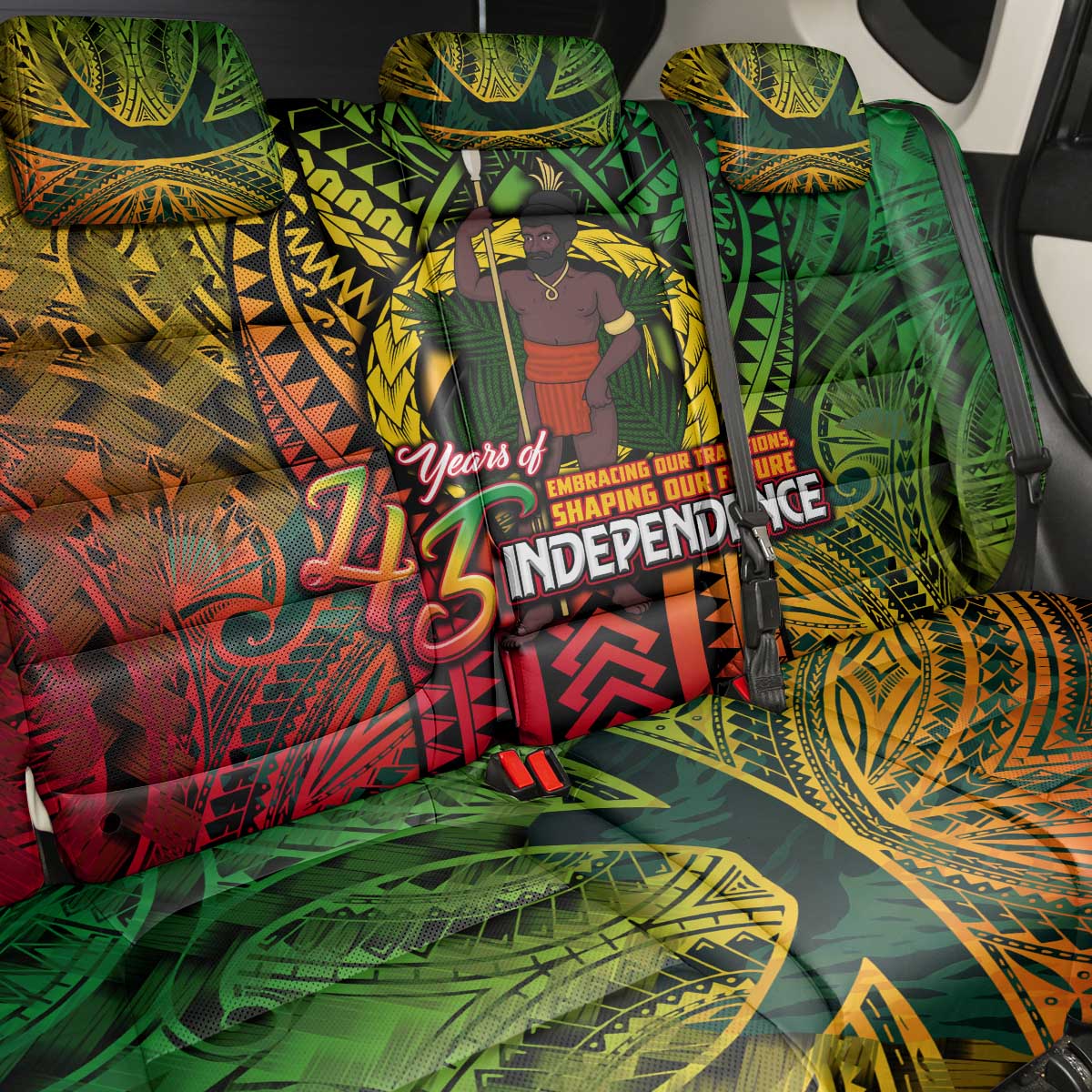 Vanuatu 45th Independence Anniversary Back Car Seat Cover Embracing Our Traditions Shaping Our Future DT02 - Polynesian Pride