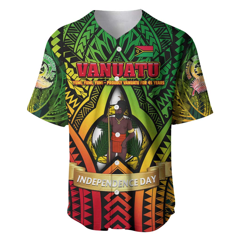 Vanuatu 45th Independence Anniversary Baseball Jersey Embracing Our Traditions Shaping Our Future DT02 Art - Polynesian Pride