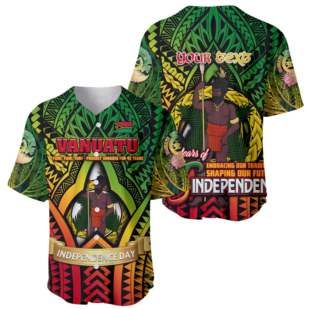 Vanuatu 45th Independence Anniversary Baseball Jersey Embracing Our Traditions Shaping Our Future DT02 - Polynesian Pride