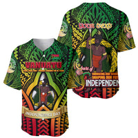 Vanuatu 45th Independence Anniversary Baseball Jersey Embracing Our Traditions Shaping Our Future DT02 - Polynesian Pride
