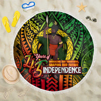 Vanuatu 45th Independence Anniversary Beach Blanket Embracing Our Traditions Shaping Our Future DT02 One Size 150cm Art - Polynesian Pride