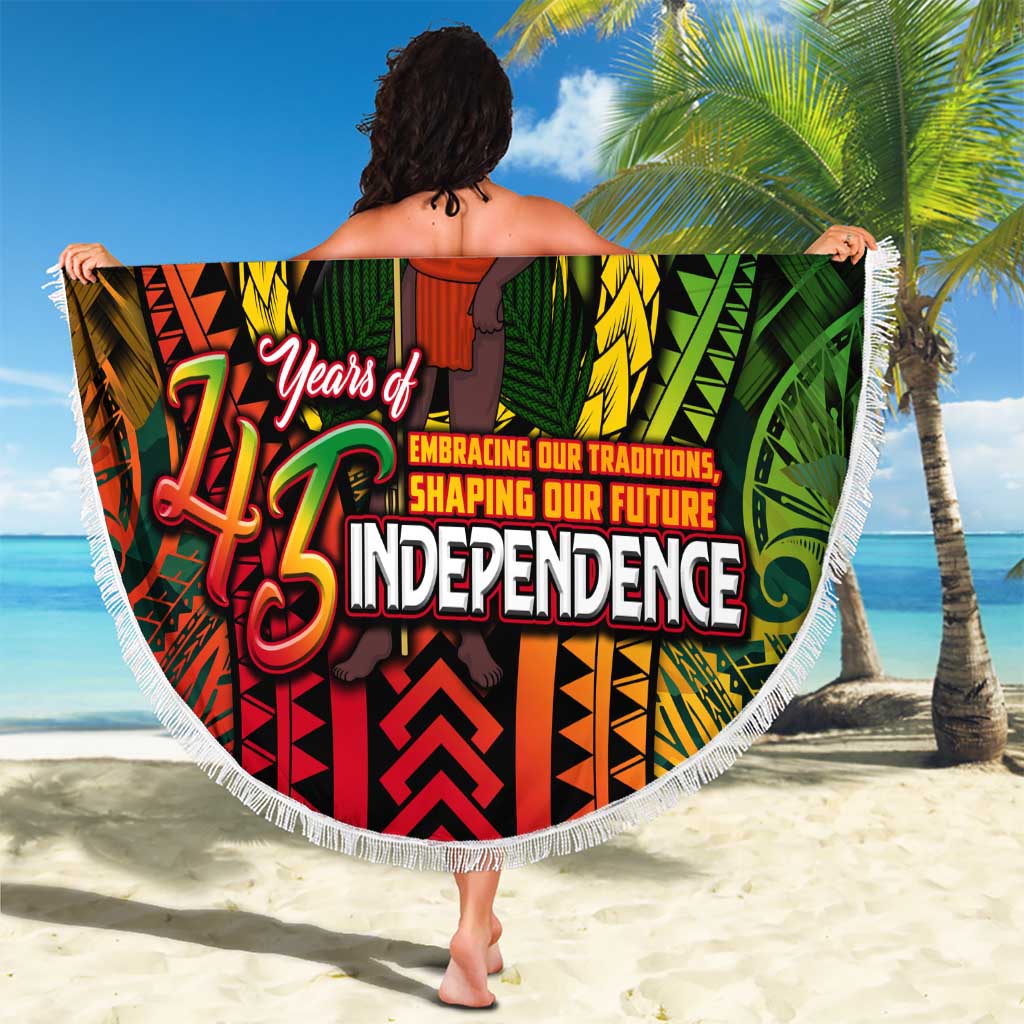 Vanuatu 45th Independence Anniversary Beach Blanket Embracing Our Traditions Shaping Our Future DT02 - Polynesian Pride