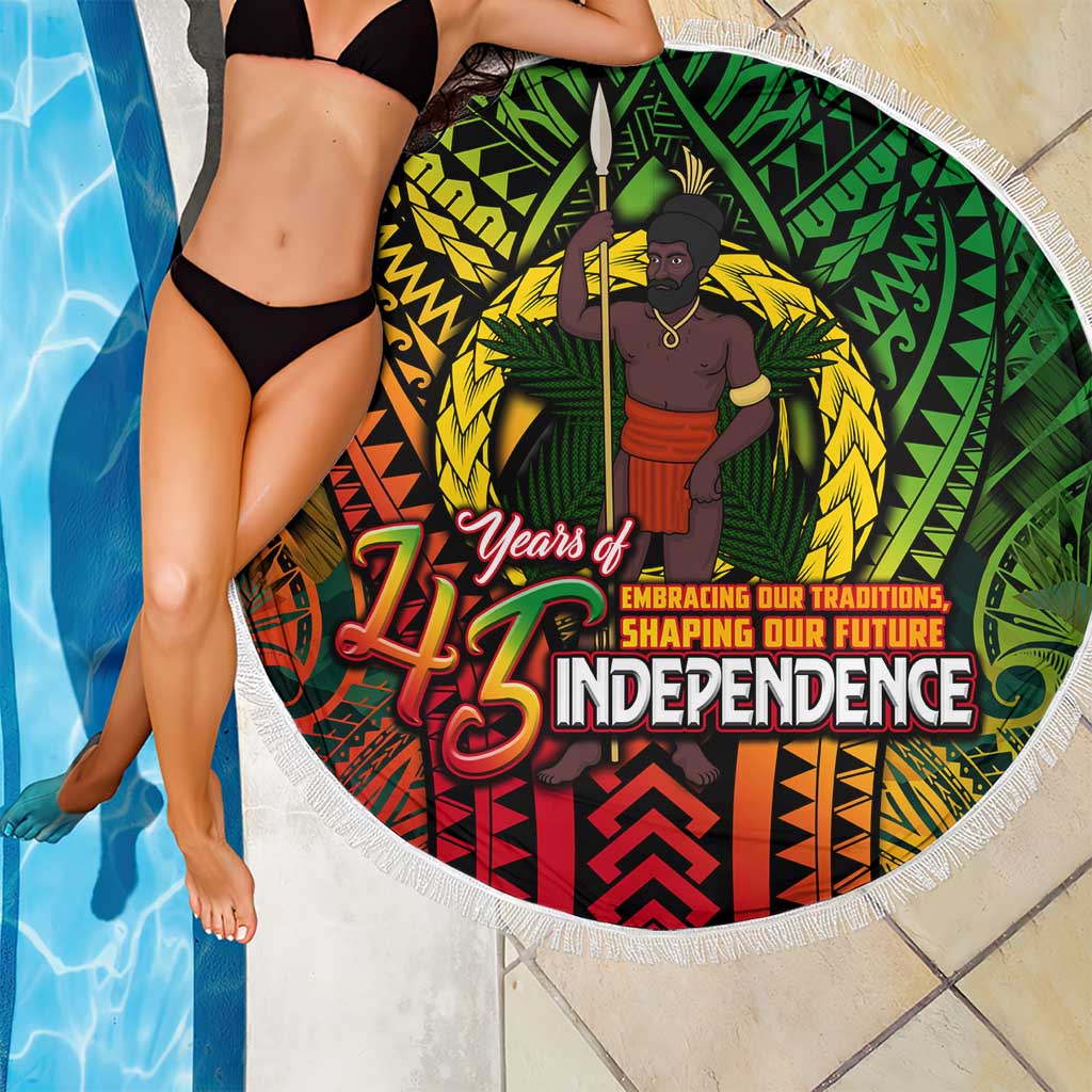 Vanuatu 45th Independence Anniversary Beach Blanket Embracing Our Traditions Shaping Our Future DT02 - Polynesian Pride
