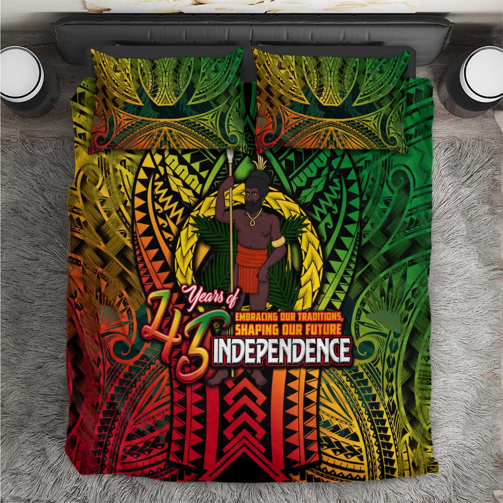 Vanuatu 45th Independence Anniversary Bedding Set Embracing Our Traditions Shaping Our Future DT02 Art - Polynesian Pride