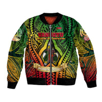 Vanuatu 45th Independence Anniversary Bomber Jacket Embracing Our Traditions Shaping Our Future DT02 Unisex Art - Polynesian Pride