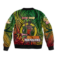 Vanuatu 45th Independence Anniversary Bomber Jacket Embracing Our Traditions Shaping Our Future DT02 - Polynesian Pride