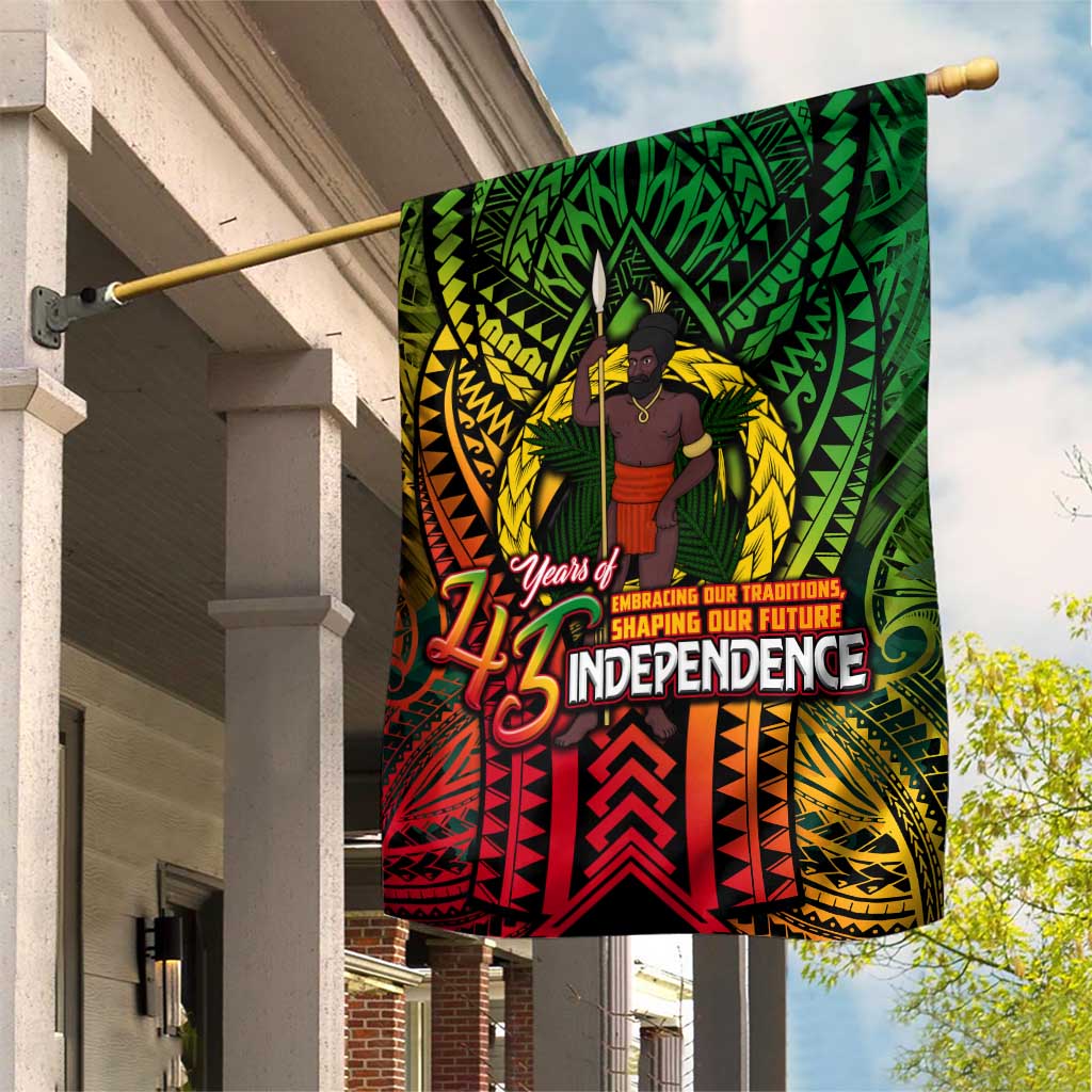 Vanuatu 45th Independence Anniversary Garden Flag Embracing Our Traditions Shaping Our Future DT02 House Flag Art - Polynesian Pride
