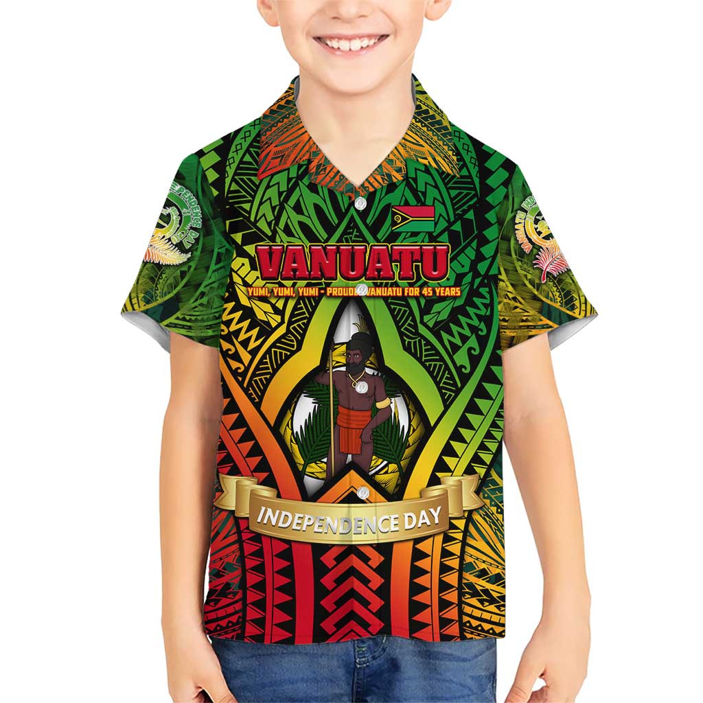 Vanuatu 45th Independence Anniversary Hawaiian Shirt Embracing Our Traditions Shaping Our Future DT02 - Polynesian Pride