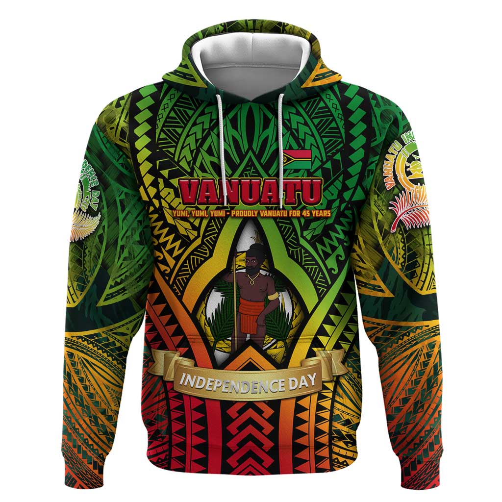 Vanuatu 45th Independence Anniversary Hoodie Embracing Our Traditions Shaping Our Future DT02 Pullover Hoodie Art - Polynesian Pride